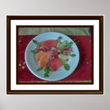Prosciutto with Melon Still Life Print