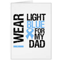 Prostate Cancer Light Blue Ribbon Dad Greeting Cards