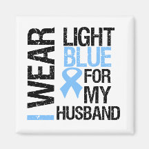 Prostate Cancer Light Blue Ribbon Husband Magnet
