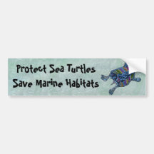 Protect Sea Turtle Habitats Bumper Stickers