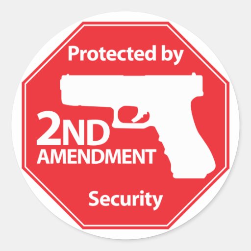 Protected by 2nd Amendment - Red Round Sticker