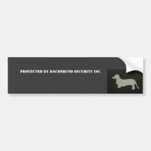 Protected by Dachshund Security Bumper Stickers