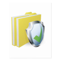 Protected folder document concept postcards