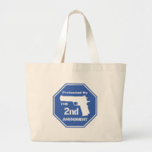 Protégé par le deuxième amendement .png (bleu) sacs fourre-tout