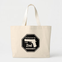 Protégé par le deuxième amendement .png (noir) sac en toile