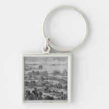 Protestants leaving France Keychain