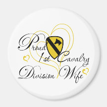 Proud 1st Cavalry Wife Heart Fridge Magnet