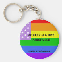 Proud 2 B A Gay American! Key Chains