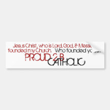 PROUD 2 B CATHOLIC - Bumper Sticker- Red/Black