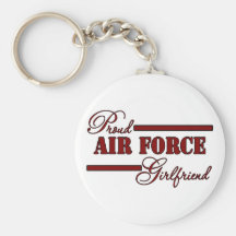 Proud Air Force Girlfriend (Red N Black) Keychain