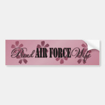 Proud Air Force Wife Rose Flowers Bumper Sticker