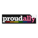 Proud Ally Black Bumper Sticker