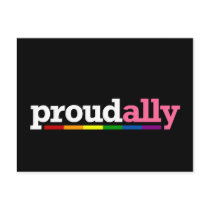 Proud Ally Black Postcard