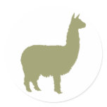 Proud Alpaca (in sage green) Round Stickers