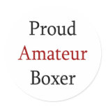 Proud Amateur Boxer Round Sticker