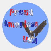 Proud American Eagle USA Patriotic Sticker Label
