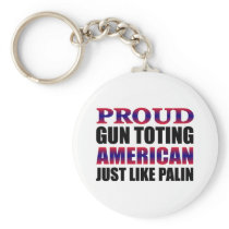 Proud American Gun Owner Like Palin Keychain