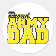 Proud Army Dad Round Sticker