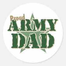 Proud Army Dad Round Stickers
