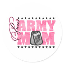 Proud Army Mom Pink Camo Sticker