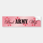 Proud Army Wife Peach Flowers Bumper Stickers