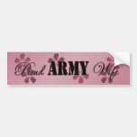 Proud Army Wife Rose Flowers Bumper Sticker
