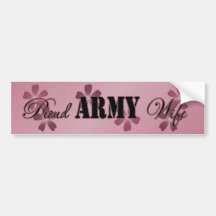 Proud Army Wife Rose Flowers Bumper Sticker