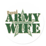 Proud Army Wife Round Sticker