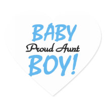 Proud Aunt Baby Boy T-shirts and Gifts Heart Stickers
