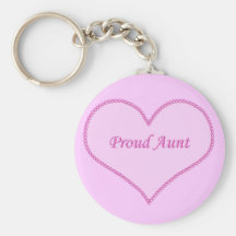 Proud Aunt Keychain, Pink