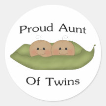Proud Aunt Of Twins Round Stickers