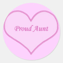 Proud Aunt Stickers, Pink