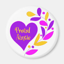 Proud Auntie Heart Refrigerator Magnets