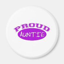 Proud Auntie (Purple) Fridge Magnet