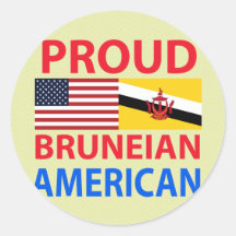 Proud Bruneian American Round Sticker