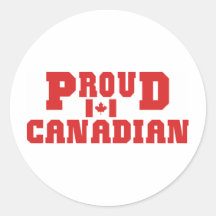 Proud Canadian Round Sticker