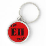 Proud Canadian The EH Team Black Stamp on Red Keychain