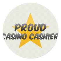Proud Casino Cashier Round Stickers