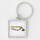 Proud Christian excavator digging design Keychains