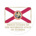 Proud Citizen of  Florida Round Stickers