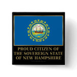 Proud Citizen of New Hampshire Pinback Buttons