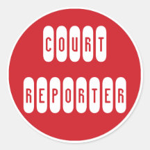 Proud Court Reporter red white stickers