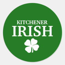 Proud Custom Kitchener Irish City T-Shirt Stickers