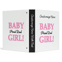 Proud Dad Baby Girl Gifts Vinyl Binders