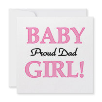 Proud Dad Baby Girl Gifts Custom Announcements