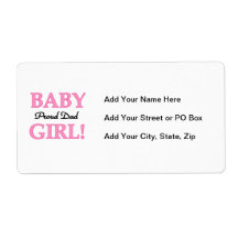 Proud Dad Baby Girl Gifts Personalized Shipping Label
