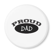 Proud Dad (Black) Refrigerator Magnets