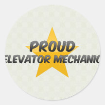Proud Elevator Mechanic Round Stickers