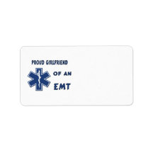 Proud EMT Girlfriend Address Label