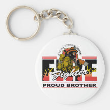 Proud Firefighter Brother Keychain